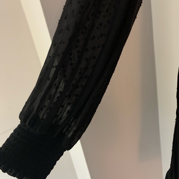 Zara Black Swiss Dot Jumpsuit Pleated Dress - Picture 14 of 16